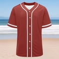thumbnail image 5 of CQONEPT Baseball Jersey Tops for Women Short Sleeve Shirt Button Up Summer Tops Casual Sportswear Athletic Tee Uniform Wine S, 5 of 6