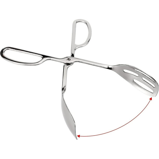 Pinzas De Cocina De Metal 26 Cm - Utensilio Para Ensalada, Barbacoa, Servir - Color Plata