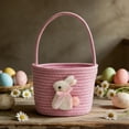 thumbnail image 5 of PEIBang Easter Bunny Basket Egg Buckets,Cute Cotton Tote Bags Egg Hunt Basket for Easter Party Gifts, 5 of 6