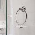 thumbnail image 3 of Porte-Serviettes en Acier Inoxydable Forme Ronde Montage Mural, Finition Chrome, Résistant à la Rouille, Accessoire de Salle de Bain Gain de Place pour Serviettes à Main (Argent) Lot de 1, 3 of 4