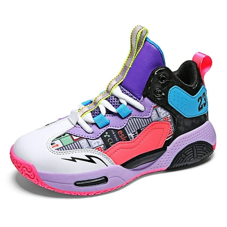 

Engtoy Girls Boys Basketball Shoes Kids Sport Shoes for School Little/Big Kids High Top Blue Outdoor Child Sneakers Child Sneakers Black