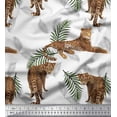 thumbnail image 1 of Soimoi Poly Georgette Fabric Leaves & Leopard Animal Decor Fabric Printed Yard 52 Inch Wide, 1 of 1