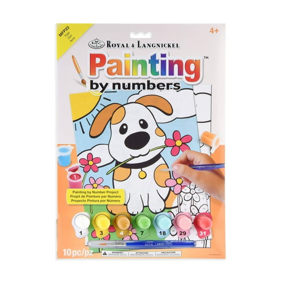 Royal & Langnickel Painting by numbersâ„¢ Children's 10pc Puppy Painting Project