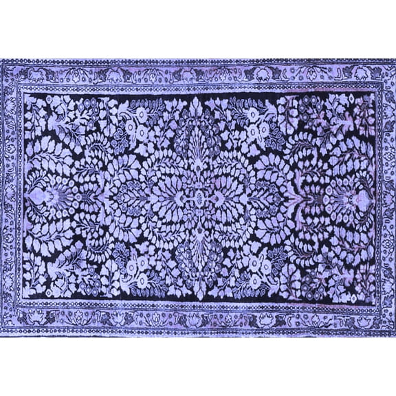 Ahgly Company Indoor Rectangle Persian Blue Traditional Area Rugs, 5' x 7'