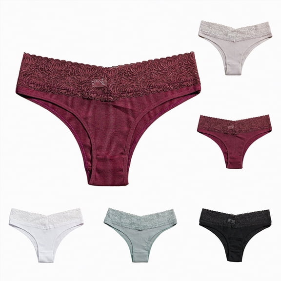 vigerkar Women's Sexy Panties Lace Knickers Panty Soft Briefs (Red, S)