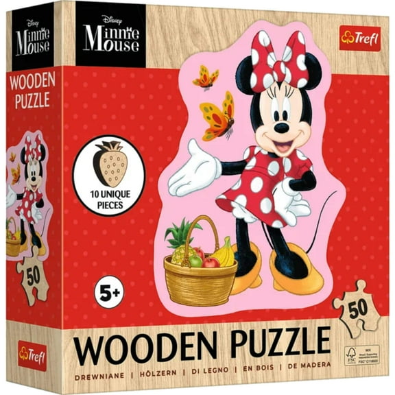 Trefl Wood Craft 50 Piece Wooden Puzzle - Disney's Happy Minnie