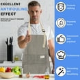 thumbnail image 6 of Stripe Aprons Adjustable Bib Apron with Pockets, Durable Canvas for Cooking, Kitchen, Chef, Men & Women, Versatile for Home & Studio Use, 6 of 6