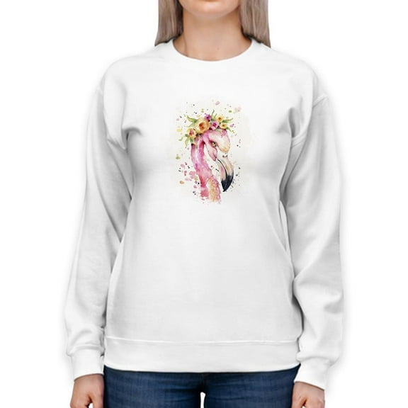 Artshine Little Flamingo Sweatshirt Women -Sillier Than Sally Designs, Female Large