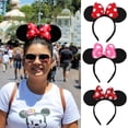 thumbnail image 2 of Diadema con orejas de Mickey de Disney para niña y mujer, bandana con lazo de lunares de 5 pulgadas, accesorios para el cabello para fiesta y viaje, gran oferta, 2023, 2 of 4