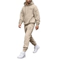 thumbnail image 2 of Yaoyar Mens Valentine's Day Love Print Hooded Pullover With Pockets Long Sleeves Elastic Waist Pockets Trousers Two-Piece Sports Suit, 2 of 5