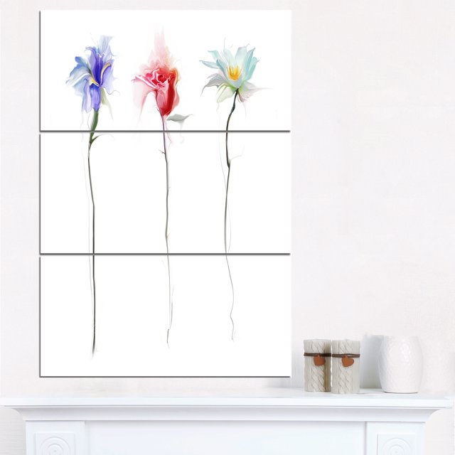 Trois Fleurs - Impression sur Toile Art Floral