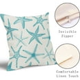 thumbnail image 3 of Aqua Starfish Pillow Covers 18X18 Inch Set of 2 Beach Ocean Coastal Decorative Square Pillow Cases Summer Nautical Cotton Linen Cushion Case Home Decor for Sofa Couch Bedroom Outdoor, 3 of 6