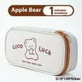 thumbnail image 2 of Large Capacity Pencil Case Pouch with Zipper, Portable Aesthetic Cute Big Capacity Pencil Cases Pen Office Travel Stationery Makeup Bag, Desk Organizer for College Adults Women Men (Apple Bear), 2 of 4