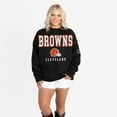 thumbnail image 4 of Women's Gameday Couture Black Cleveland Browns Oversized Level Up Black Label Premium Fleece Sweatshirt, 4 of 6