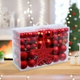 thumbnail image 4 of 100Pcs Christmas Ball Ornaments with Tree Top Star Set, Shatterproof Hollowed-Out Plastic Hanging Decor, Festive Baubles for Xmas Tree & Holiday Decoration, 4 of 4
