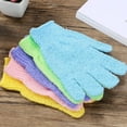 thumbnail image 5 of Bath Gloves for Shower, 1 Pair Natural Bamboo Exfoliating Washing Gloves for Body Face Both Hands (Blue), 5 of 5