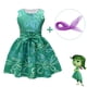 thumbnail image 1 of Vestido de princesa de cosplay de personaje de película de dibujos animados para niños, fiesta de cumpleaños, disgusto, alegre, personaje repugnante, vestido + peluca + bufanda de seda, 1 of 3