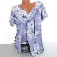 thumbnail image 1 of Fiudx Ofertas y Liquidaciones Blusa Estampada de Manga Corta con Cuello En V para Mujer Blusas Tipo Jersey, 1 of 4