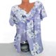 thumbnail image 4 of Blusas de Manga Corta para las Mujeres con Cuello en V Impreso Suéter Casual Top, Blusas para las Mujeres Casual, 4 of 4