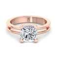 thumbnail image 2 of Miami - Moissanite Cushion Cut Lab Diamond Solitaire Engagement Ring With Double Band, 2 of 5