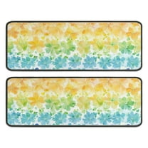 Kitchen Rugs Sets Of 2,Pioneer Flower Floral Print Pattern Anti Fatigue Kitchen Mat Rugs Non Slip Washable,Decorative Kitchen Floor Mats for Kitchen,Sink,Laundry,17"x47" 17"x47"