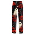 thumbnail image 7 of Zydvens Women's Halloween Pajama Pants - High Waisted Wide Leg Lounge Pants with Pockets - Elastic Drawstring Soft Sleepwear PJ Bottoms - Spooky Skeleton Ghost Pumpkin Printed Lounge Underwear S-3XL, 7 of 7