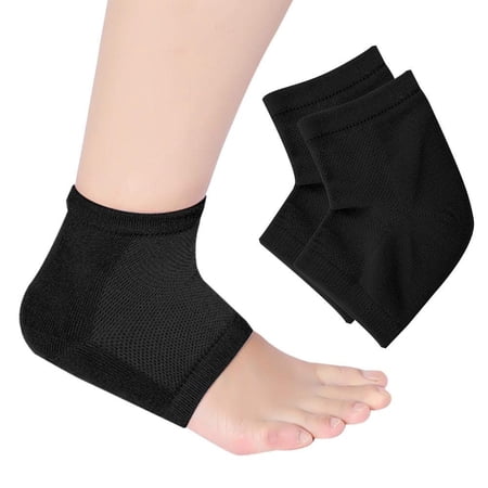 Gel Heel Sock, Soft Open Finger Socks for Hard Cracked Dry Skin Moisturizing Night Skin Care (Black)