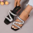 thumbnail image 5 of IUJSOY Mules Low Wedges for Women Square Open Toe Casual Slides Pearl Strappy Dress Pumps Shoes, 5 of 9
