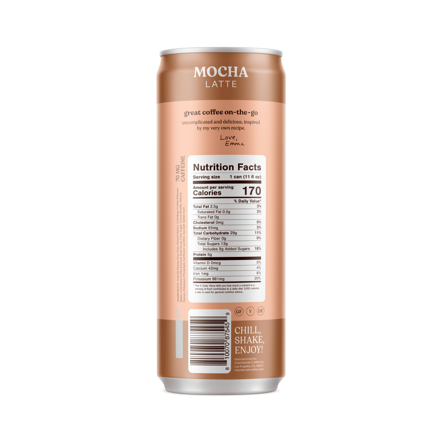 Chamberlain Coffee Mocha Oat Milk Latte 11 fl oz Can - Walmart.com