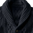 thumbnail image 5 of USNSM Mens Solid Color Shawl Collar Cardigan Sweater Cable Knit Button Down Long Sleeve Casual Knitwear with Pockets Blue S, 5 of 5