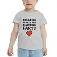 thumbnail image 2 of Breaking Hearts and Blasting Farts Funny Toddler T-Shirts for Boys Girls (Gray, 4T), 2 of 5