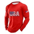 thumbnail image 4 of XIAONU Mens Stars Stripes Print Long Sleeve T Shirt Patriotic Theme Crew Neck Daily Casual Tee, 4 of 4
