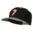 thumbnail image 2 of Number 7 Embroidered Classic Two Tone Snapback Cap - Black Silver OSFM, 2 of 5