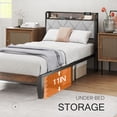 thumbnail image 4 of EDX Twin Bed Frame with Headboard Integrated Charging Station, Spacious Underbed Storage, Simple No-Tool Assembly, No Box Spring Required, 4 of 8