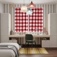 thumbnail image 5 of Farmhouse Buffalo Plaid Kitchen Curtains 84 Inch Length, Red White Checkered Grommet Top Bedroom Living Room Curtains, Light Filtering Cafe Curtain Drapes 2 Panels Set 104''x84'', 5 of 9