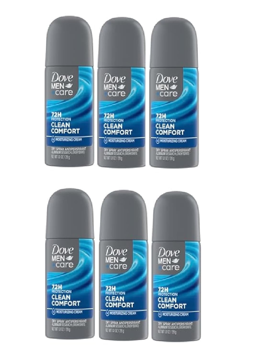 (Pack of 5) Dove Men+Care Antiperspirant Deodorant Dry Spray, Clean Comfort Scent, 72-Hour Sweat & Odor Protection, Travel Size 1 oz