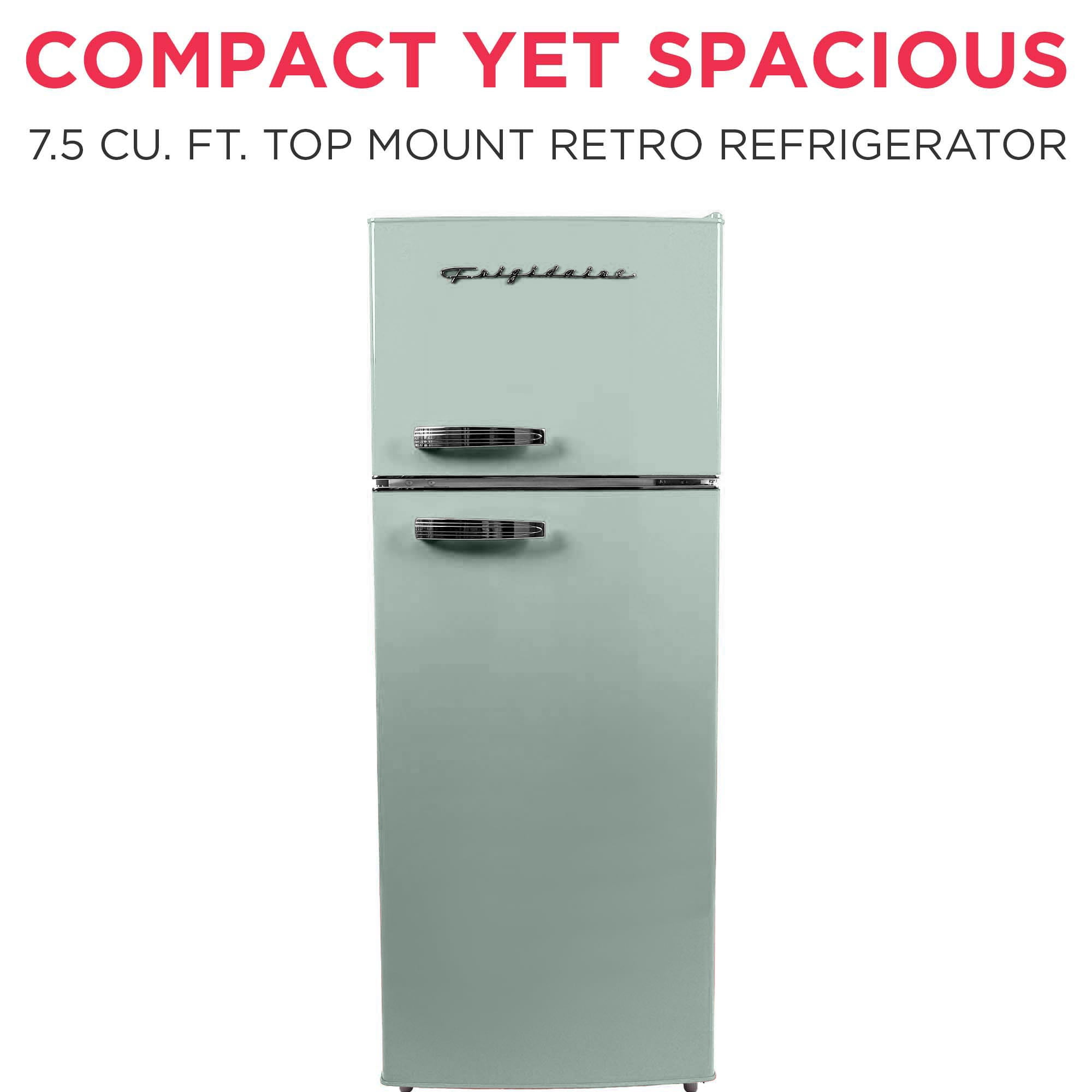Frigidaire 7.5 Cu Ft. Retro Refrigerator, Top Mount Compact Fridge, Mint