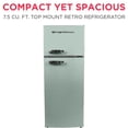thumbnail image 6 of Frigidaire 7.5 Cu Ft. Retro Refrigerator, Top Mount Compact Fridge, Mint, 6 of 15