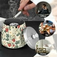 thumbnail image 4 of Yayeee Ashtray with Lid for Cigarette Smokeless Stainless Steel Home Ash Holder, Small Strawberry Pattern, 4 of 7