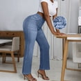 thumbnail image 4 of Cutuoiiu Women Comfortable High Waist Flare Jeans Look Pants with Pockets Everyday Wear Stretch Trousers Gifts, 4 of 9