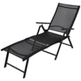 thumbnail image 1 of vidaXL Chaise Longue Pliante en Aluminium Noir, 1 of 6
