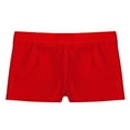 thumbnail image 5 of JanJean Girls V Cross Waist Short Leggings Bike Dance Tumbling Athletic Gymnastics Shorts Activewear Red 14, 5 of 6