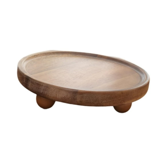 Wooden Riser Decorative Tray Pedestal Stand Thick Wood Material for Home Kitchen Bathroom Countertop