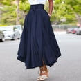thumbnail image 3 of ZANZEA Women Casual Street Ankle Length Back Zipper Side Fork Solid Color Loose Long Skirt, 3 of 5