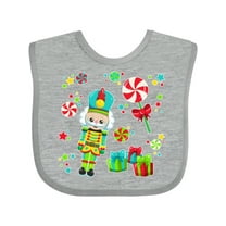 Inktastic Holiday Nutcracker and Candy for Christmas Boys or Girls Baby Bib