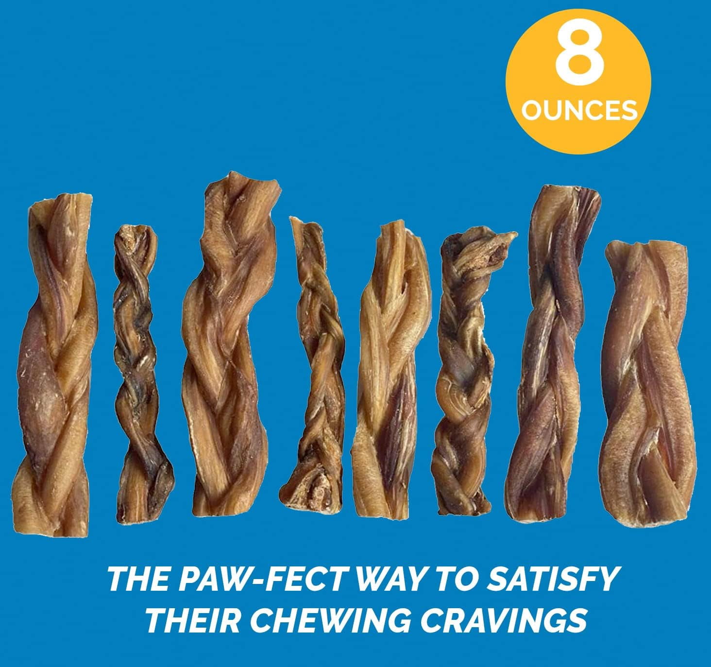 Braided Bully Sticks 5-6 inches Chews for Dogs | All Natural (8 Ounce Bag) by 123 Treats