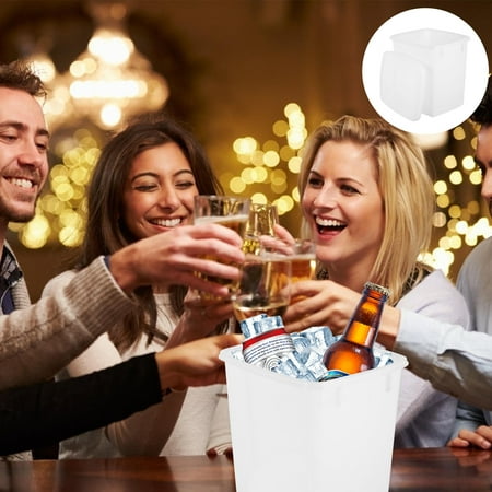 

PTOOTP 1Pc Ice Container with Lid for Cold Drinks Storage Bucket in Plastic Material