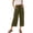 01 Army Green, variant on Women's Straight Leg Cropped Sweatpants, Chic Striped Loose Elastic Waist Lounge Travel Pants with Pockets