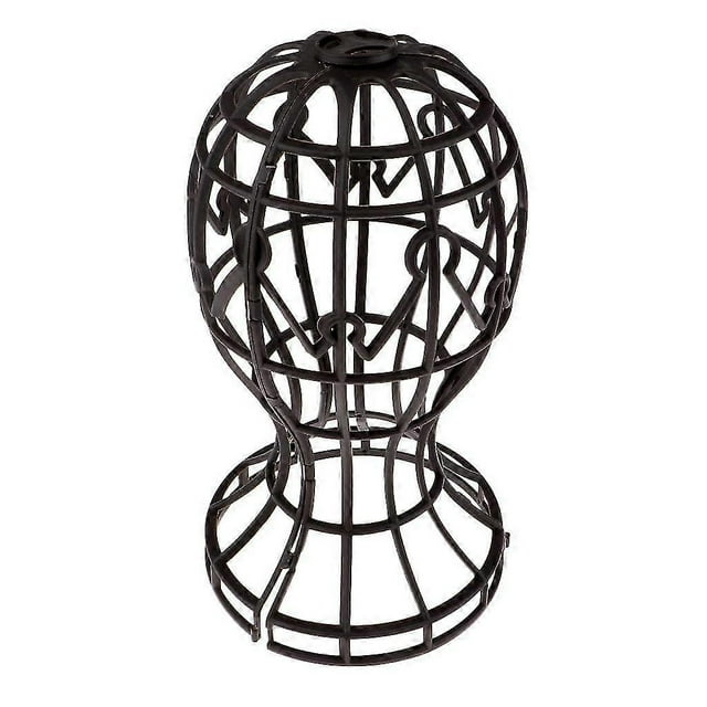 Folding Wig Holder Wig Drying Stand Wig Accessory Hat Display Rack Brown Banmo