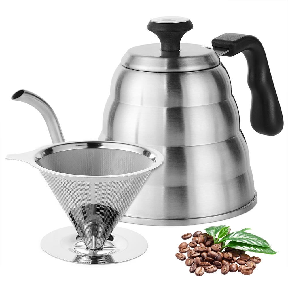 LIVINGbasics Pour Over Coffee Maker, 1.2L Stainless Steel Coffee Drip